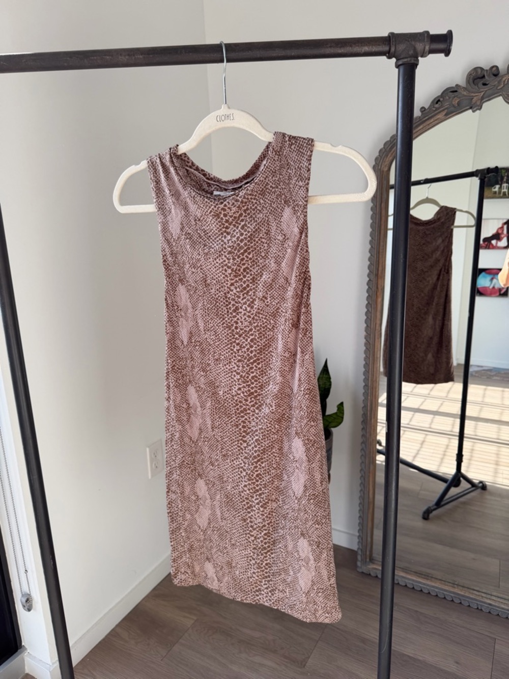 acacia swimwear Pink and Brown Snakeprint Sleeveless Coverup